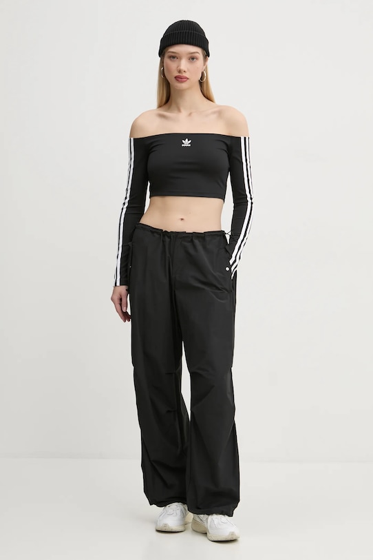 Лонгслив adidas Originals Off Shoulder JD0274 чёрный SS25