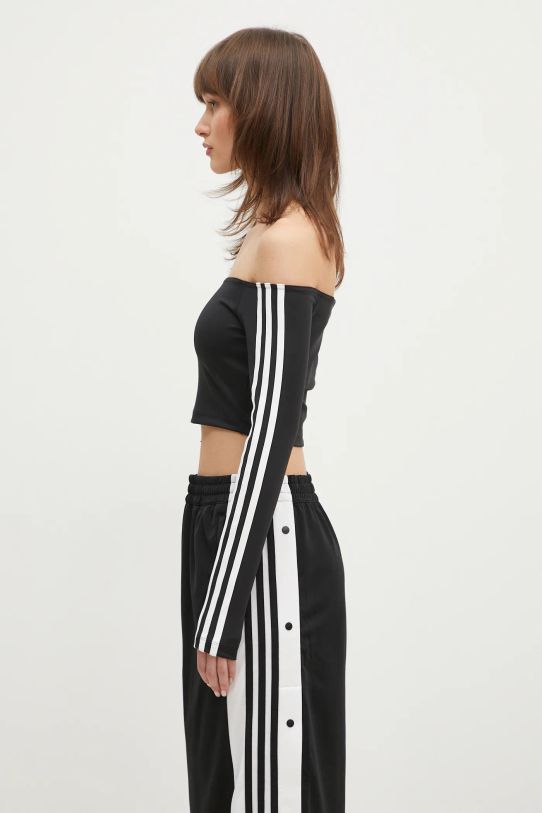 Tričko s dlhým rukávom adidas Originals Off Shoulder JD0274 čierna SS25