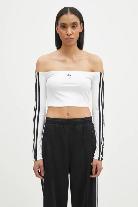 adidas Originals longsleeve shirt Off Shoulder slim white JD0275