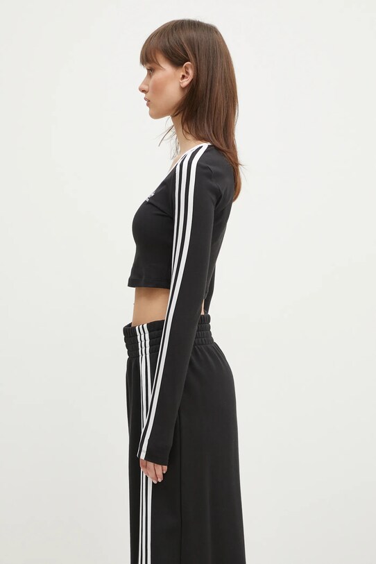 Majica dugih rukava adidas Originals 3S LS CROP JD4624 crna SS25