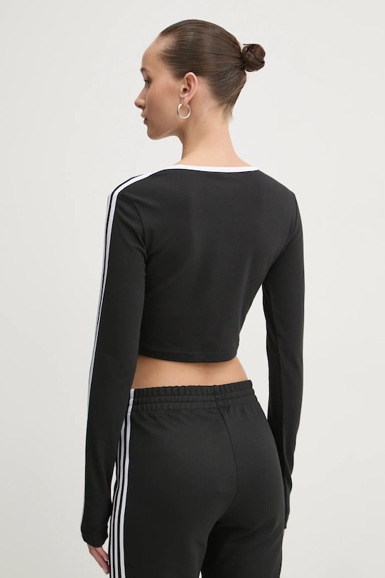 Одежда Лонгслив adidas Originals 3S LS CROP JD4624 чёрный
