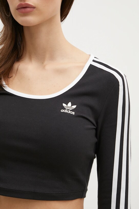 Majica dugih rukava adidas Originals 3S LS CROP crna JD4624