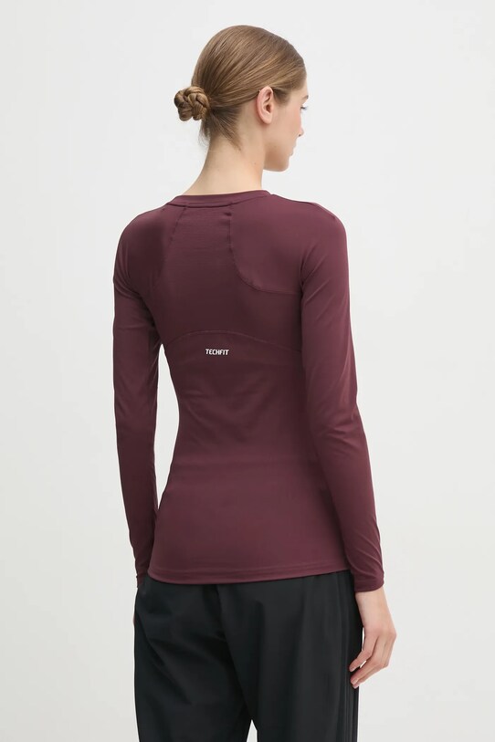Odzież adidas Performance longsleeve treningowy Techfit JC9966 bordowy