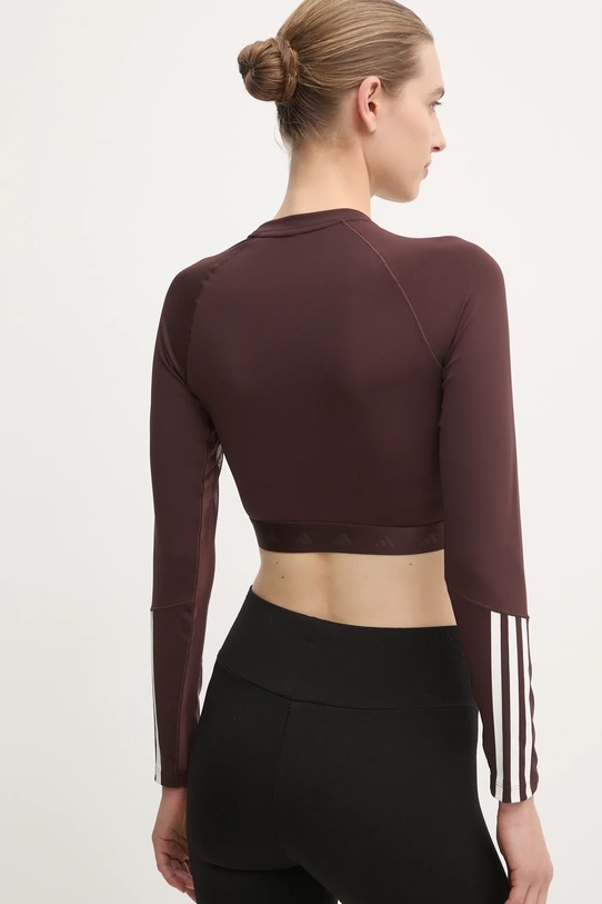 Odzież adidas Performance longsleeve treningowy Hyperglam IX3247 brązowy