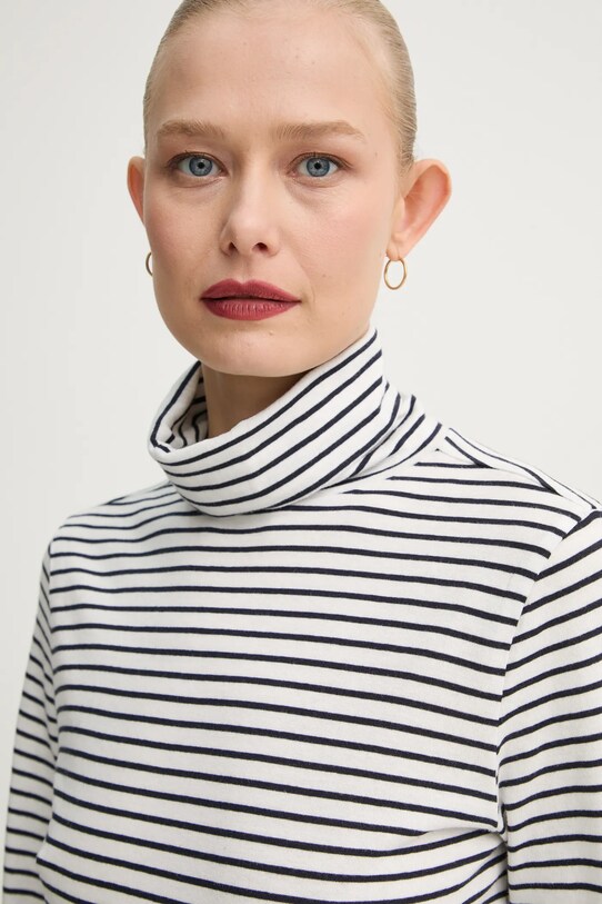 Bavlnené tričko s dlhým rukávom Marc O'Polo biela 5000005462