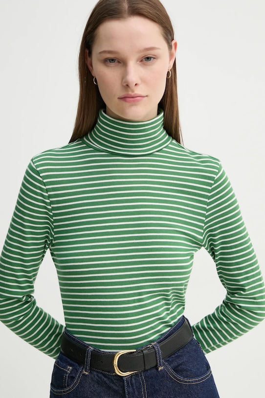 Хлопковый лонгслив Marc O'Polo зелёный 5000005462