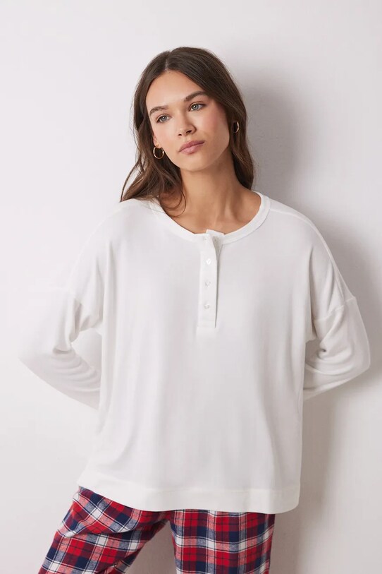 Пижамный лонгслив women'secret MIX AND MATCH PERFECT MATCH relaxed бежевый 3278427