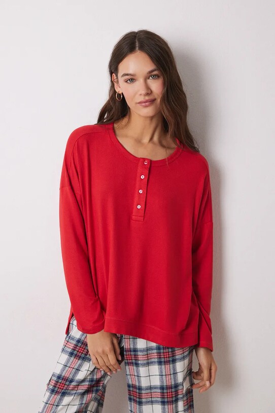 Піжамний лонгслів women'secret MIX AND MATCH PERFECT MATCH relaxed червоний 3278429