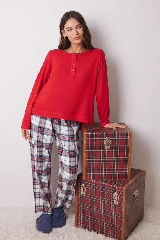 women'secret longsleeve de pijama MIX AND MATCH PERFECT MATCH rosu 3278429