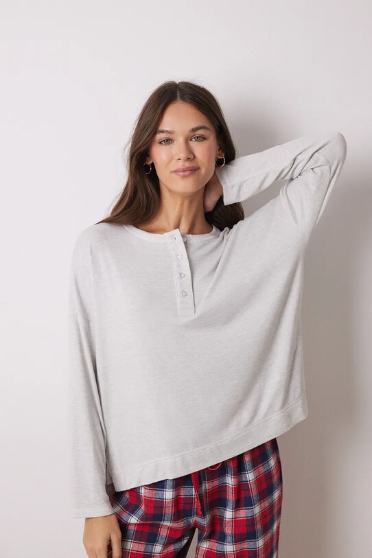 Пижамный лонгслив women'secret MIX AND MATCH PERFECT MATCH 3278428 серый SS25