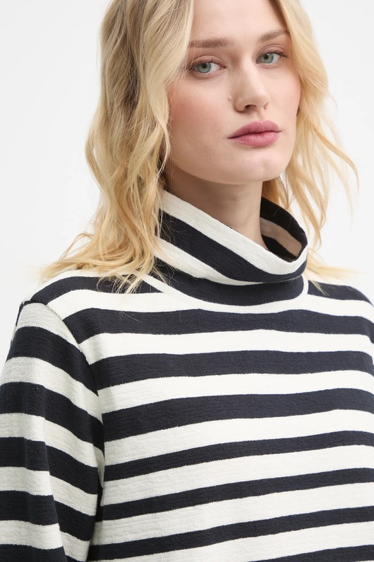 Bavlněné tričko s dlouhým rukávem Marc O'Polo námořnická modř 500204052059