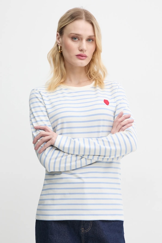 Tričko s dlouhým rukávem Marc O'Polo pruhy modrá 500204952135