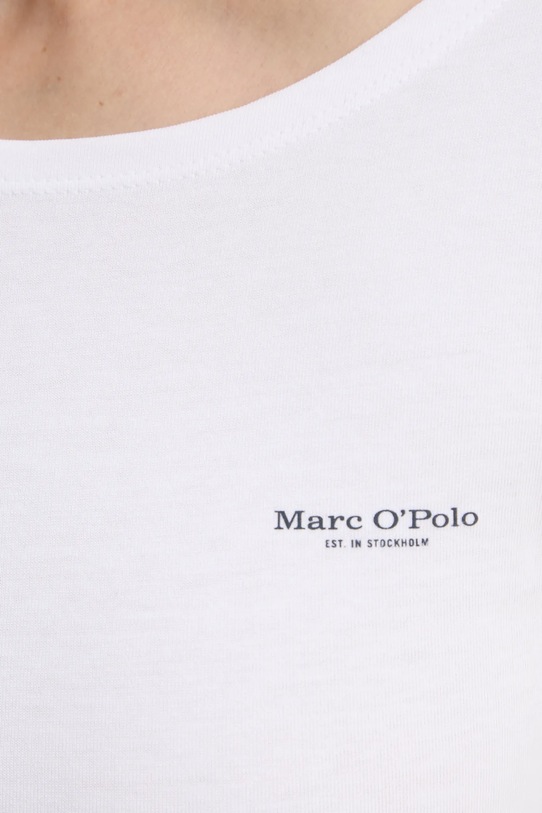Bavlněné tričko s dlouhým rukávem Marc O'Polo 500218352007 bílá