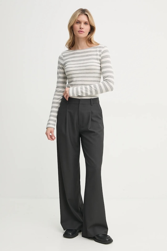 Pamučna majica dugih rukava Marc O'Polo 500219652597 siva SS25