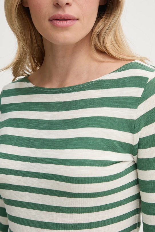 Bavlnené tričko s dlhým rukávom Marc O'Polo 500219652597 zelená