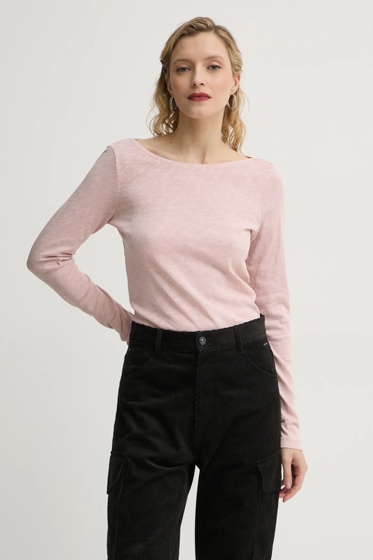 Marc O'Polo longsleeve din bumbac uni roz 500226152199