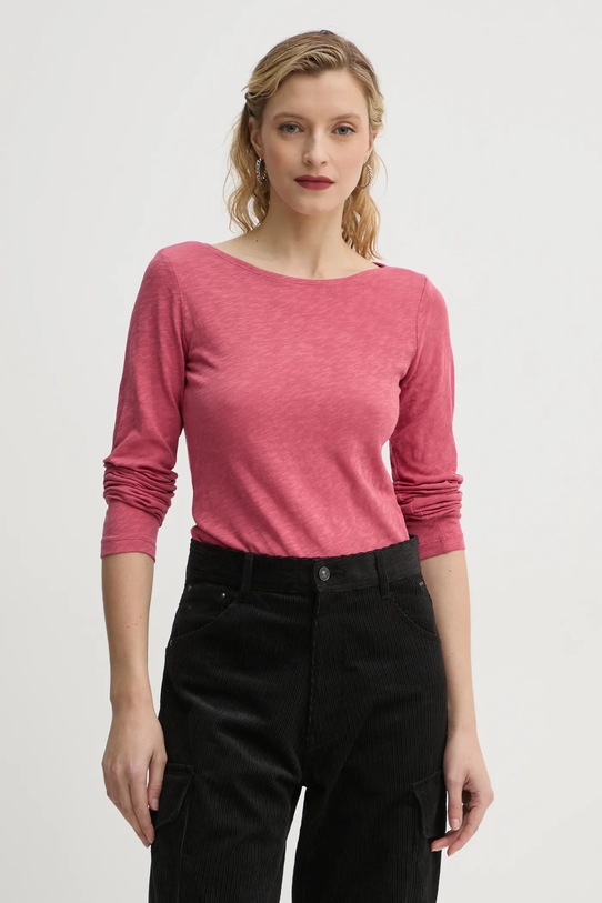 Бавовняний лонгслів Marc O'Polo бавовна рожевий 500226152199