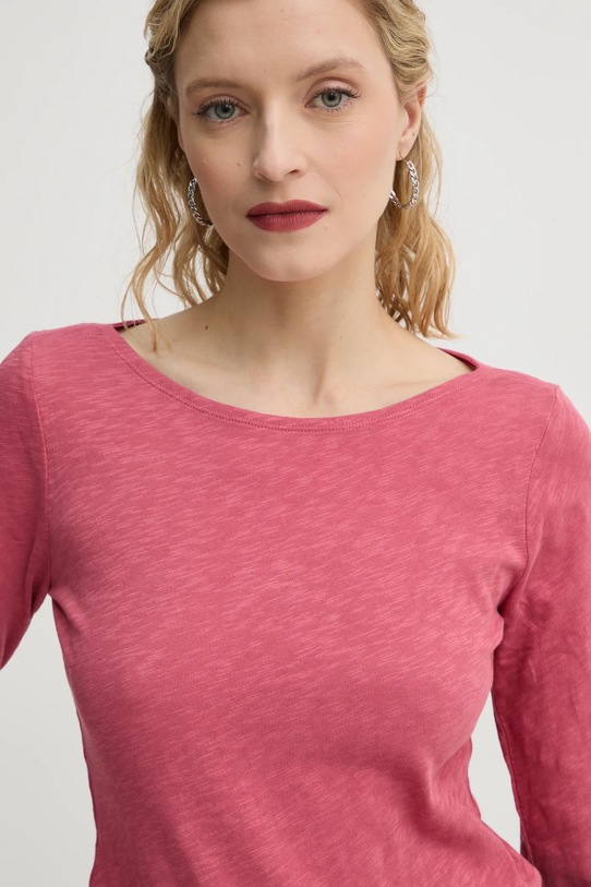 Бавовняний лонгслів Marc O'Polo рожевий 500226152199