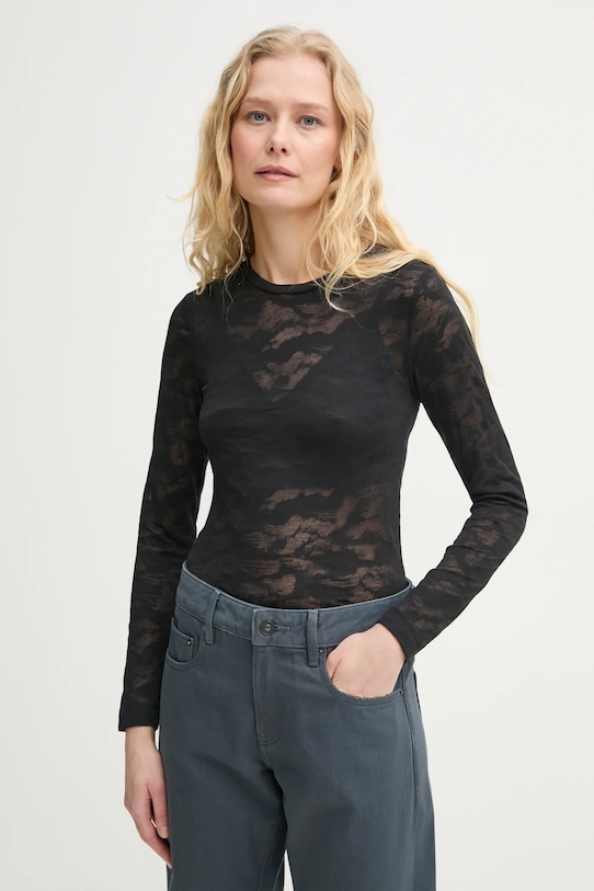 Tričko s dlhým rukávom G-Star slim čierna D25863.E165