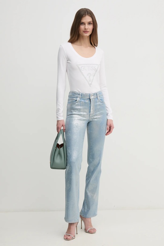 Tričko s dlouhým rukávem Guess W5RI65.J1314 bílá SS25