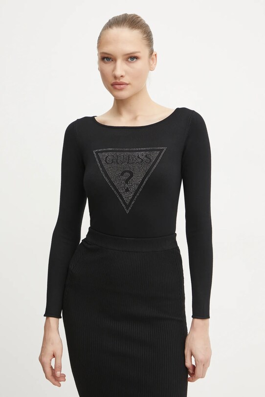 Светр Guess ELIZA аплікація чорний W5RR01.Z2YK2