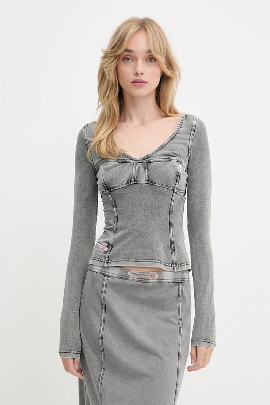 Diesel hosszú ujjú T-ELIN TANK TOP elasztánnal szürke A16595.0NJBJ