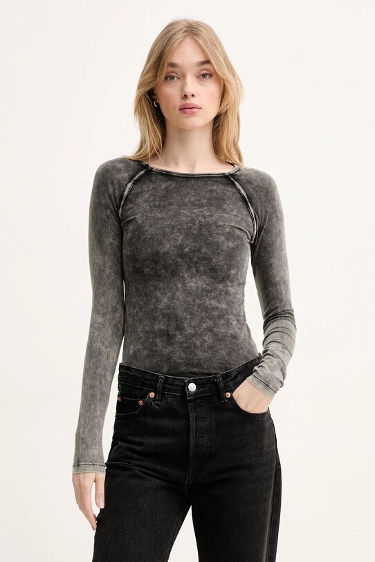 Diesel longsleeve ANNA-DNM T-SHIRT okrągły szary A17544.0SHAN