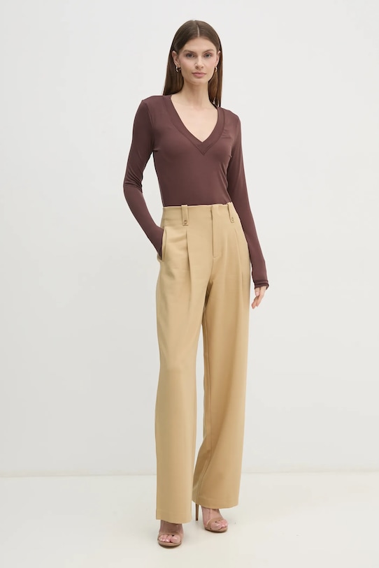 Sisley longsleeve 33FEL400V brązowy SS25