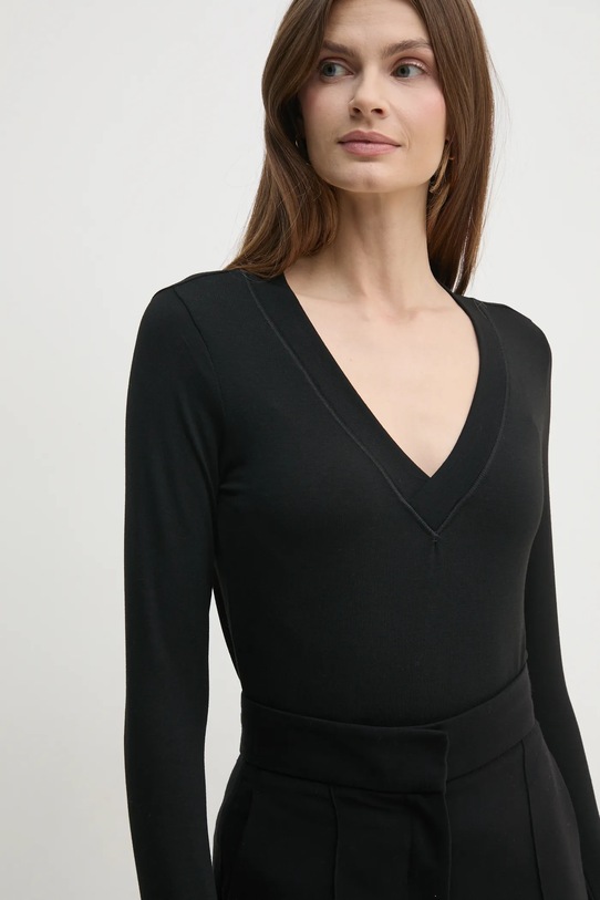 Блуза с дълги ръкави Sisley черен 33FEL400V