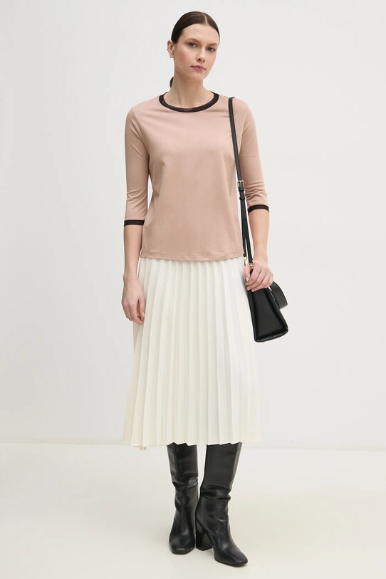 Sisley longsleeve 38B6L1079 brązowy SS25