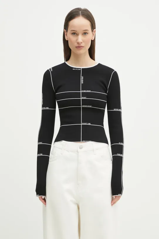 Пуловер VETEMENTS Knitted Longsleeve шарен черен WA66KN110X