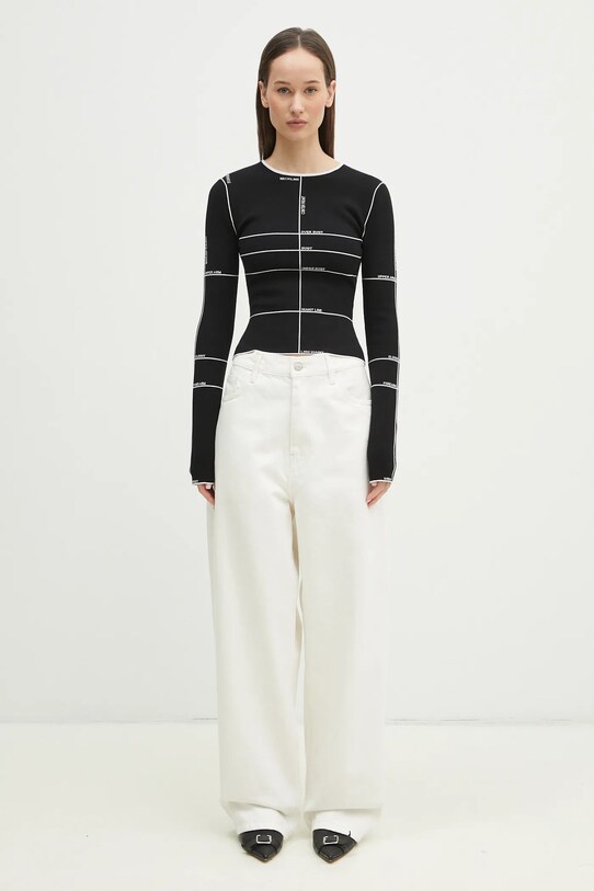 Pulover VETEMENTS Knitted Longsleeve WA66KN110X crna