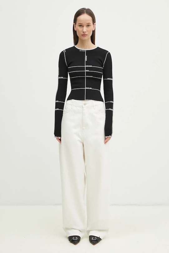 Пуловер VETEMENTS Knitted Longsleeve WA66KN110X черен