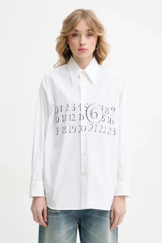 Pamučna košulja MM6 Maison Margiela pamuk bež S52DT0047.M35152