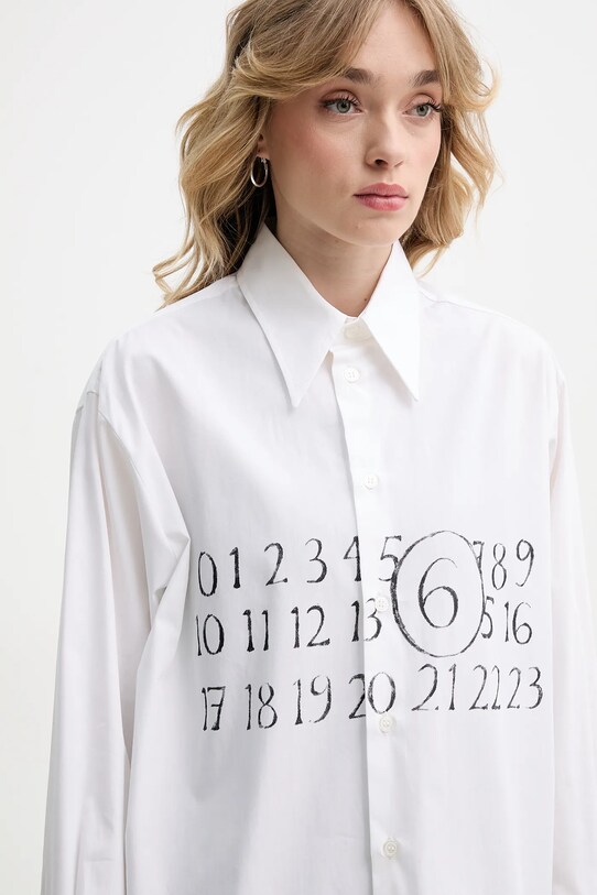 Bavlněná košile MM6 Maison Margiela S52DT0047.M35152 béžová