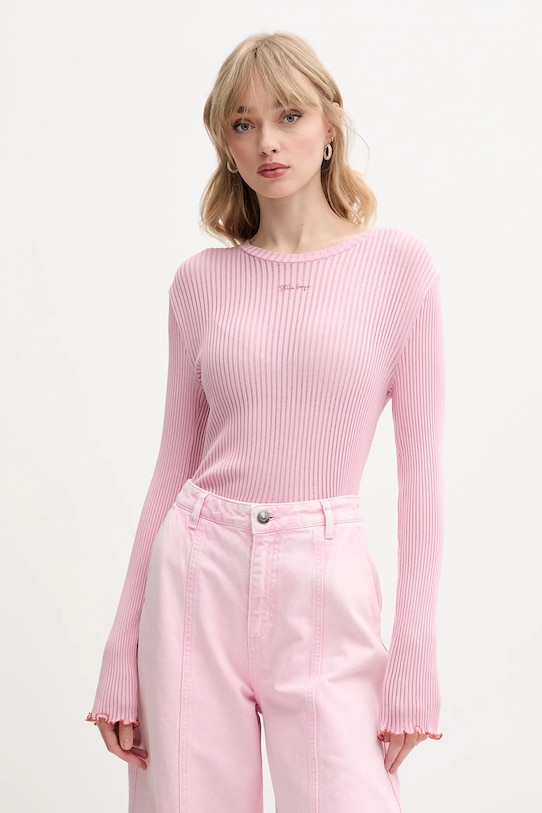 Stine Goya hosszú ujjú selyem ing sima rózsaszín SG.SS25.T060.2355