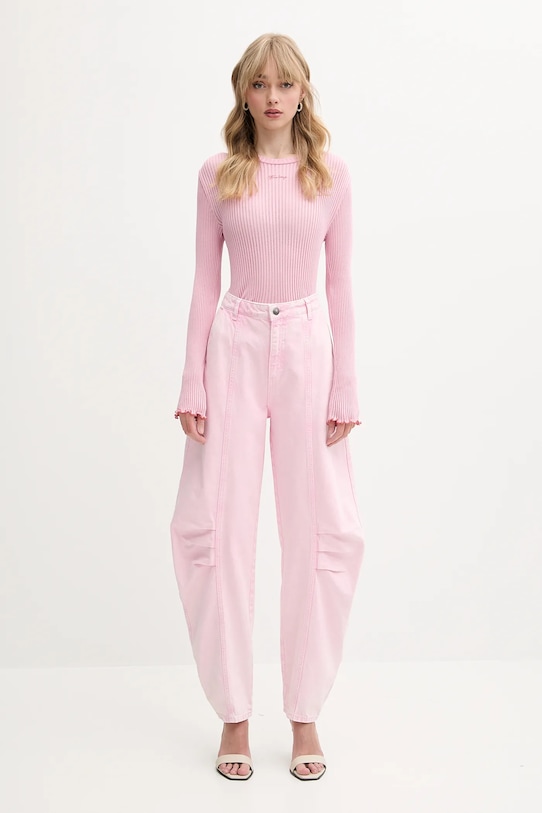 Stine Goya hosszú ujjú selyem ing SG.SS25.T060.2355 rózsaszín SS25