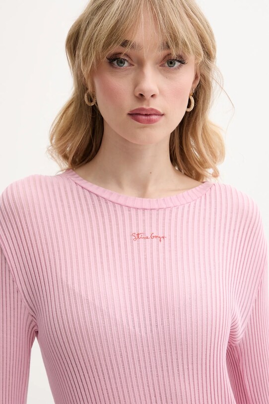 Stine Goya longsleeve jedwabny różowy SG.SS25.T060.2355
