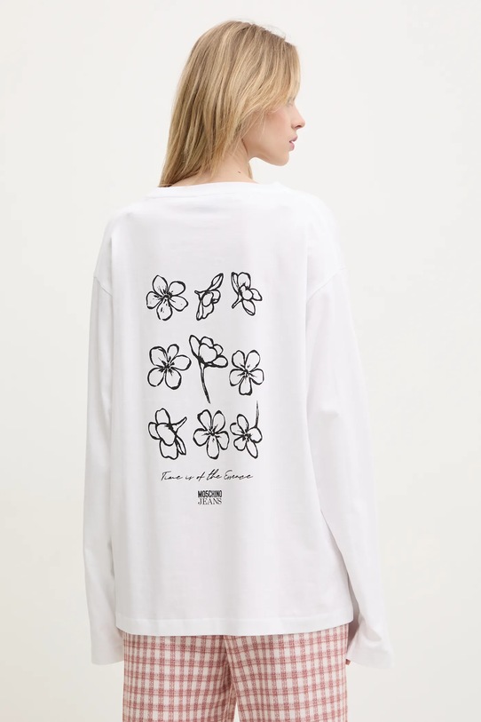 Odzież Moschino Jeans longsleeve bawełniany 1208.3229 biały