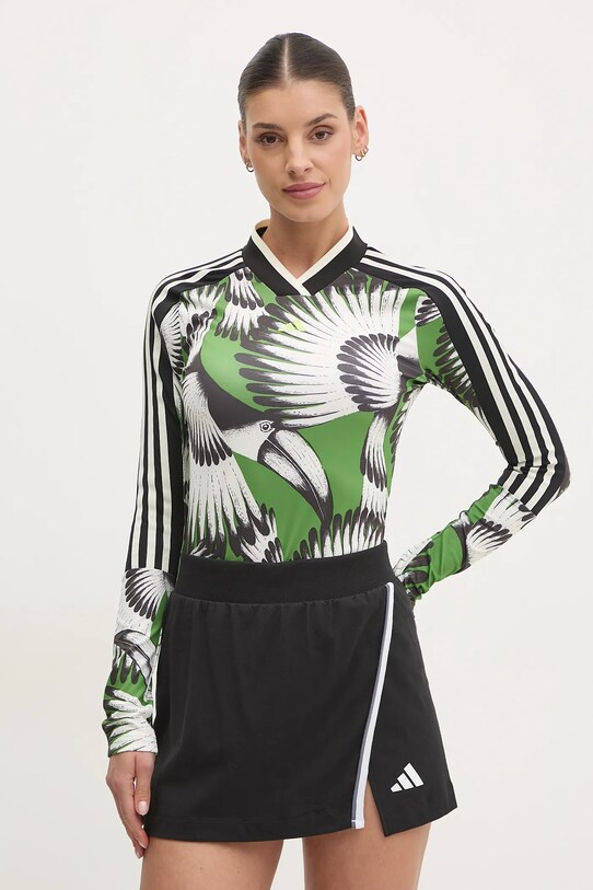 Лонгслив adidas x Farm Rio slim зелёный JD6274