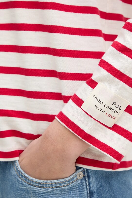 Bavlnené tričko s dlhým rukávom Pepe Jeans RIO PL506018 červená