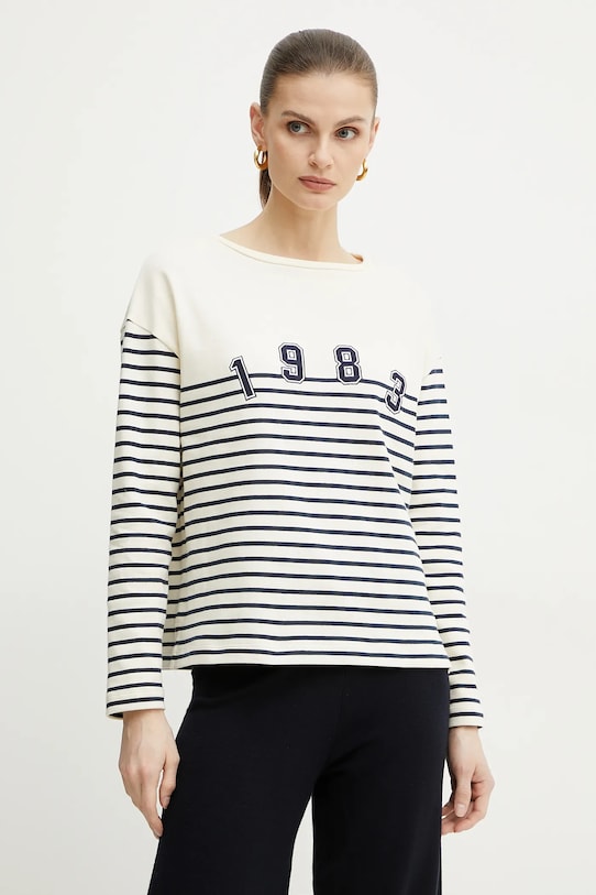 Weekend Max Mara bluza bawełniana wzorzyste beżowy 2515941041600