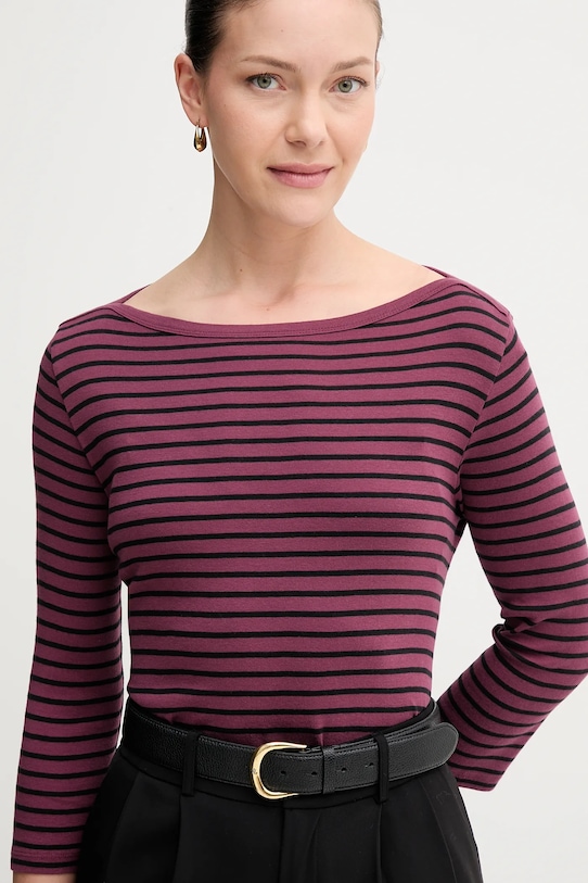 Odjeća Pamučna majica dugih rukava United Colors of Benetton 30YSD109W ljubičasta