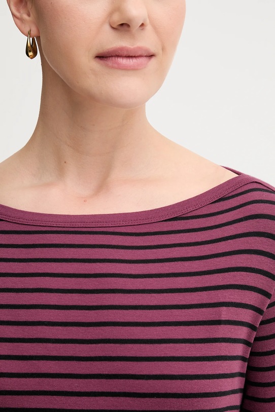 United Colors of Benetton longsleeve bawełniany fioletowy 30YSD109W