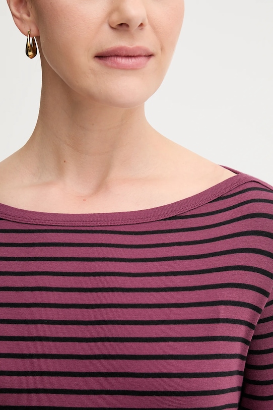 Pamučna majica dugih rukava United Colors of Benetton ljubičasta 30YSD109W