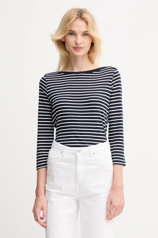 United Colors of Benetton longsleeve bawełniany granatowy 30YSD109W