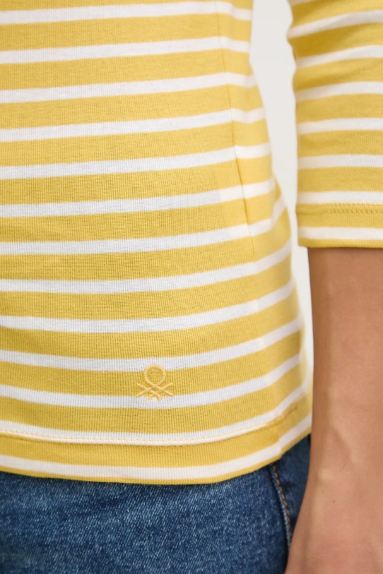 Хлопковый лонгслив United Colors of Benetton зелёный 30YSD109W