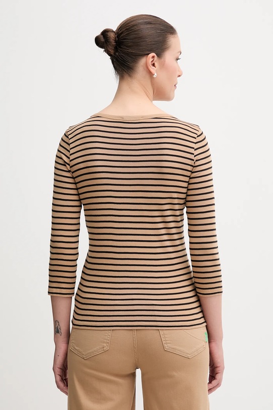 Oblečení Bavlněné tričko s dlouhým rukávem United Colors of Benetton 30YSD109W hnědá