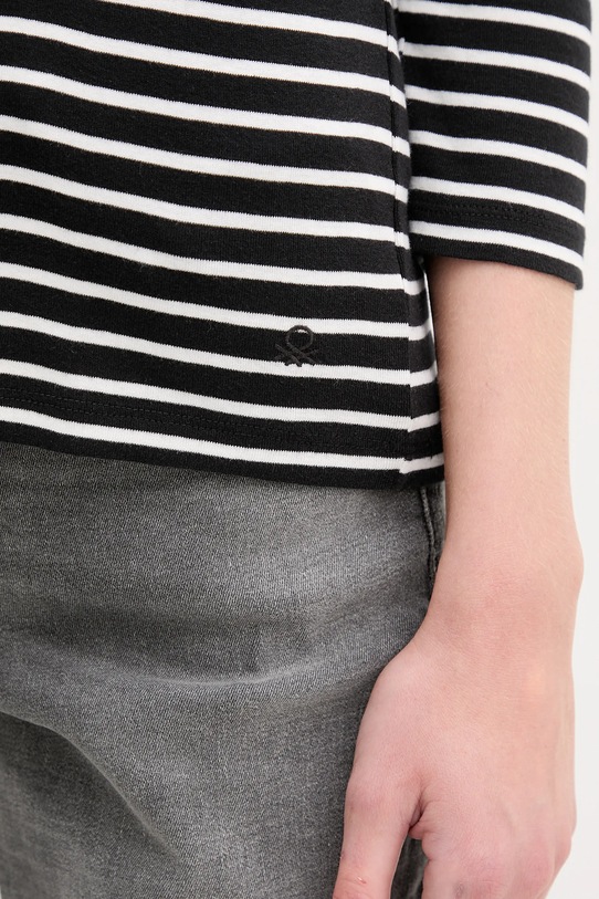 Bavlněné tričko s dlouhým rukávem United Colors of Benetton 30YSD109W černá