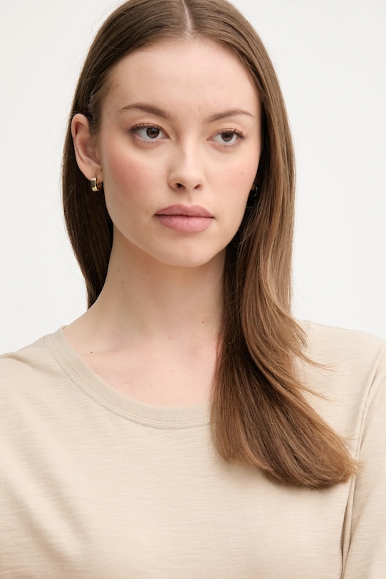 Бавовняний лонгслів United Colors of Benetton бежевий 3BVXD109G